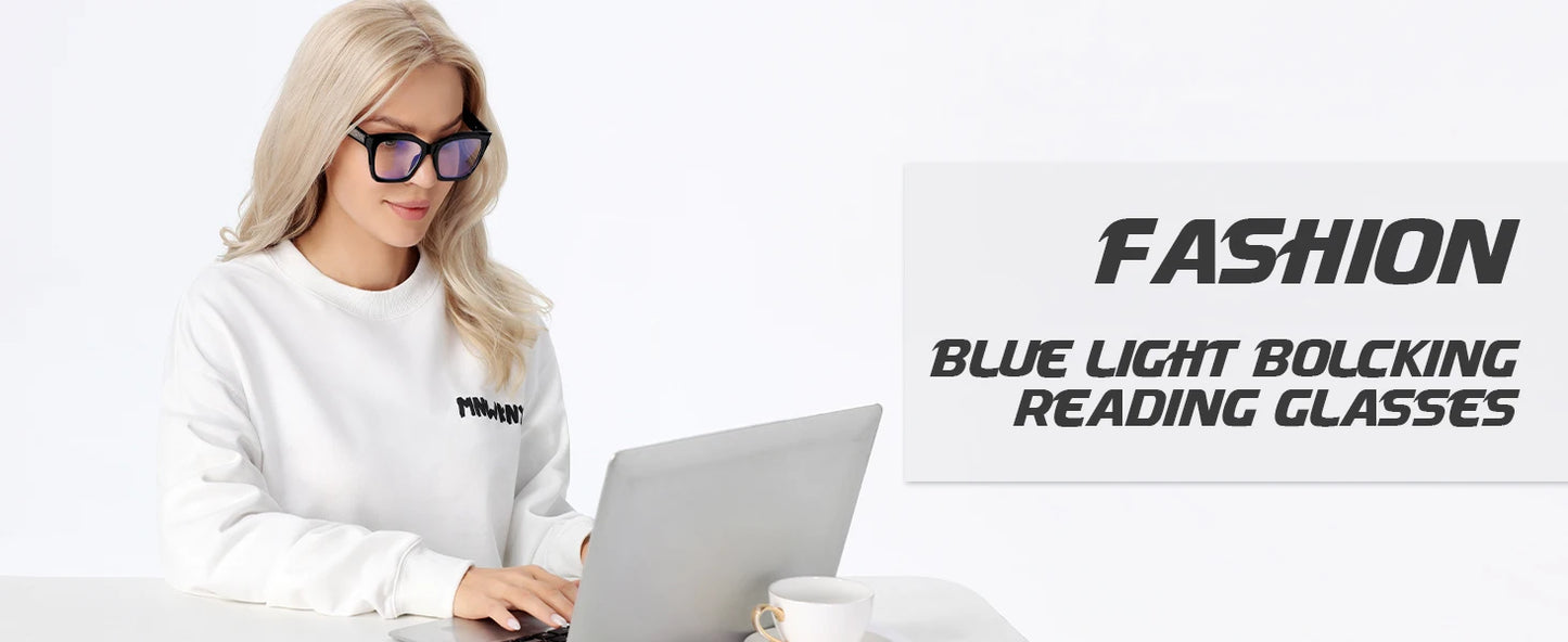 Anti-Blue Light Reading Glasses Good Quality Prescription Glasses For Women Fashion Square Reading Computer Eyeglasses