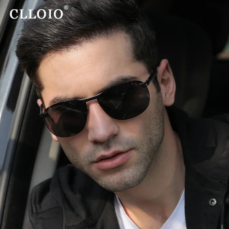 CLLOIO Top Brand Design Aluminum Rimless Photochromic Sunglasses - vaas