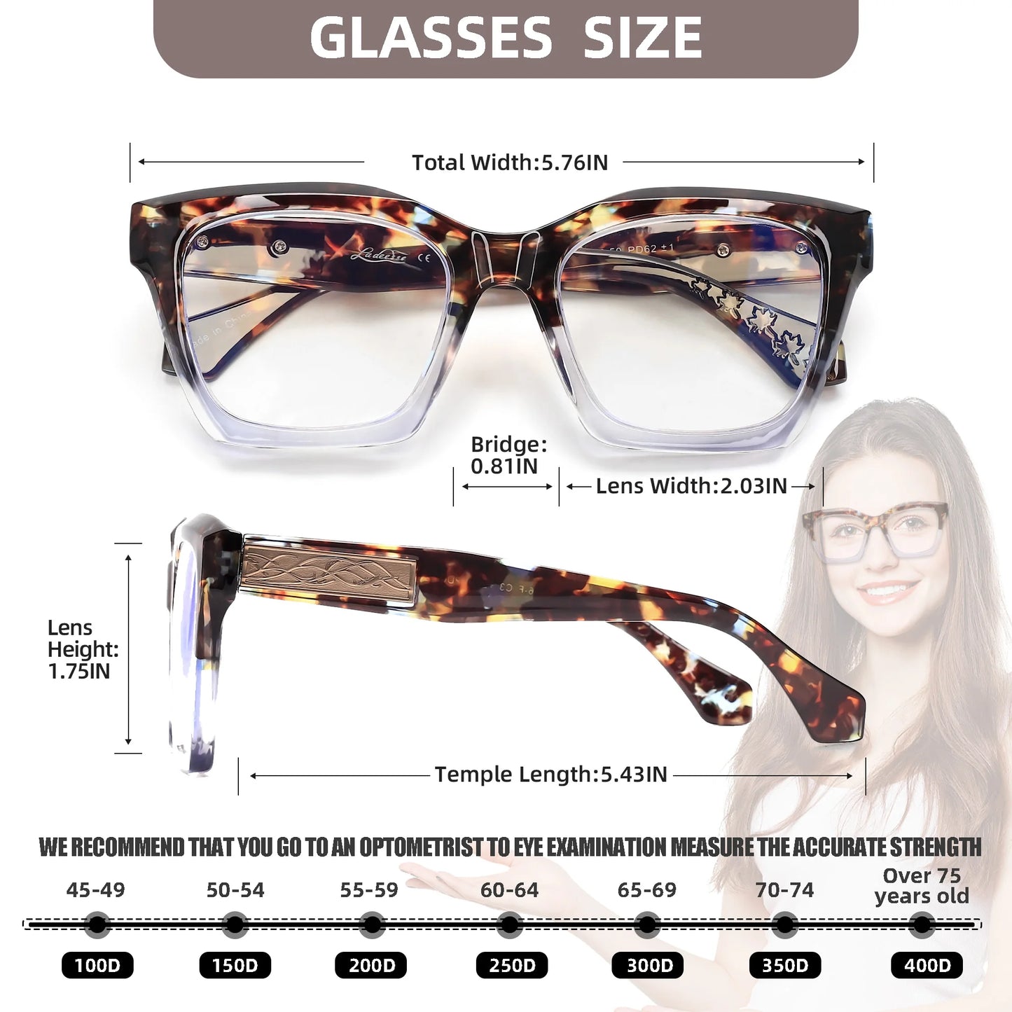 Anti-Blue Light Reading Glasses Good Quality Prescription Glasses For Women Fashion Square Reading Computer Eyeglasses