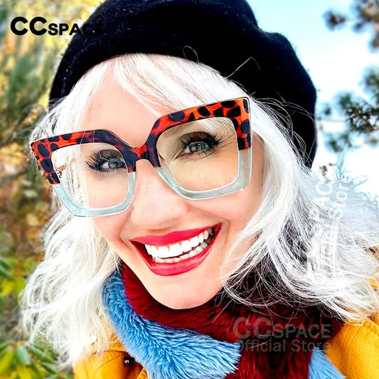 Oversized Square Glasses Frame Leopard Big Frame Women Luxury Pearl Fashion Uv400 Vintage Glasses